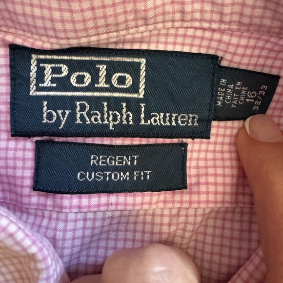 Polo Ralph Lauren Regent Custom Pink Checkered Mens Long Sleeve Button Up‎ Shirt - Picture 5 of 7